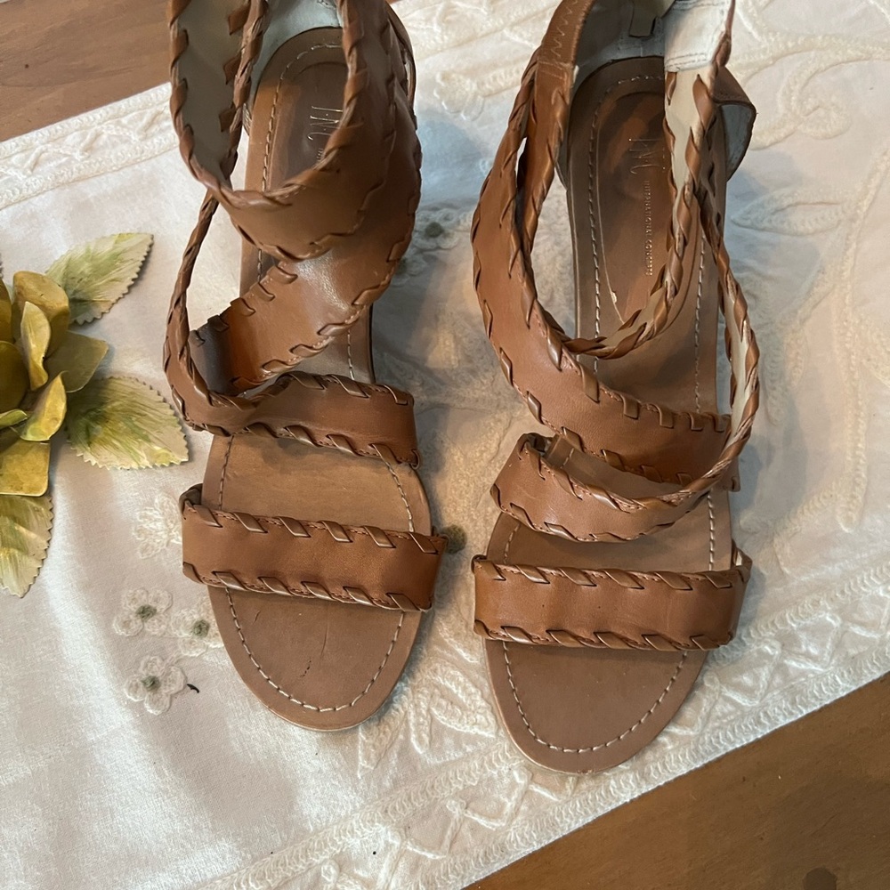INC International Concepts Braided Brown Sandals